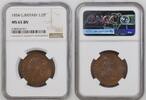 G.BRITAIN 1/2P GREAT BRITAIN Halfpenny 1854 VICTORIA copper NGC MS 65 BN -