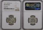G.BRITAIN 1S GREAT BRITAIN Shilling 1861 VICTORIA silver NGC UNC Details -