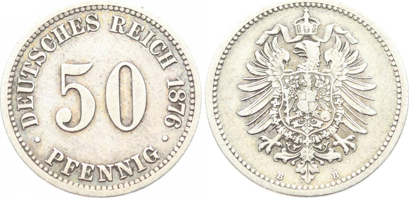 Kleinmünzen 50 Pfennig 1876 B VF | MA-Shops