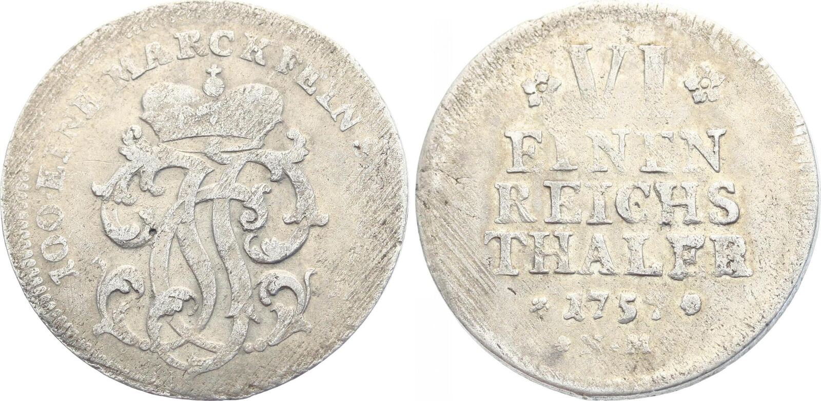 TrierErzbistum 1/6 Taler 1757 NM Johann Philipp von Walderdorff 1756