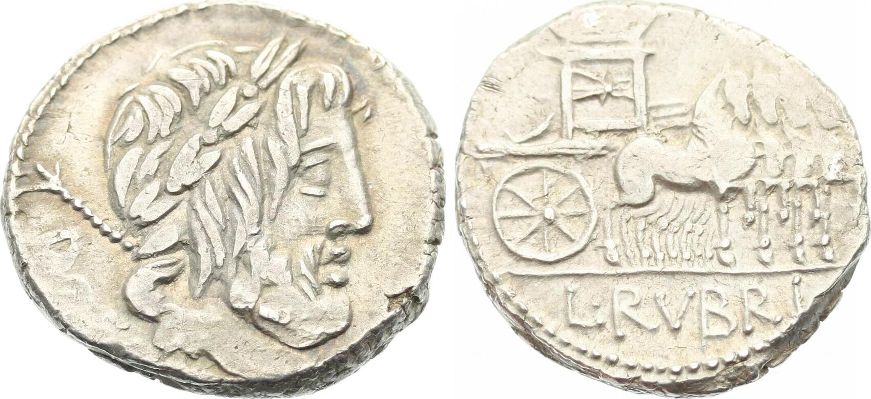 Römische Republik Denar L. Rubrius Dossenus 87 v. Chr.. Winz ...