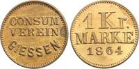 Hessen-Giessen-Stadt 1 Kreuzer Medaillen und Marken 1800-2000. -