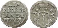 Brandenburg-Preußen II Pfennig 1695 BH Friedrich III. 1688-1701. Selten, Patina, VF