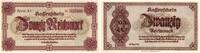 Allgemein 20 Mark Banknoten Deutsches Reich 1874-1945. -