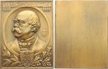 Personenmedaillen Einseitige Bronzeplakette Bismarck, Otto von *1815, +1898. -