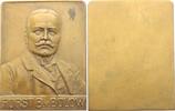Personenmedaillen Einseitige Bronzeplakette Bülow, Bernhard von *1849 Kl. Flottbeck (Holstein), +1929, , deutscher Reichskanzler. -