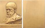 Personenmedaillen Bronzeplakette Menzel, Adolf *18.12.1815 in Breslau, + 9.2.1905 Berlin, Maler und Zeichner. -
