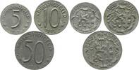 Hersfeld 5, 10 und 50 Pfennig 1919 Fast vorzüglich, zusammen 9.31 US$  +  9.31 US$ shipping