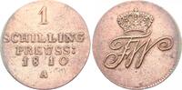 Brandenburg-Preußen 1 Schilling 1810 A Friedrich Wilhelm III. 1797-1840. Gereinigt, EF