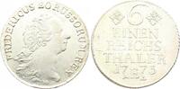 Brandenburg-Preußen 1/6 Taler 1773 E Friedrich II. 1740-1786. Min. Justiert, EF