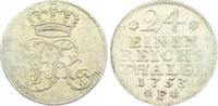 Brandenburg-Preußen 1/24 Taler 1753 F Friedrich II. 1740-1786. Prägeschwäche, VF-EF