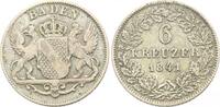 Baden-Durlach 6 Kreuzer 1841 Leopold 1830-1852. Sehr sch&ouml;n 117.05 元  ＋  62.42 元 运费