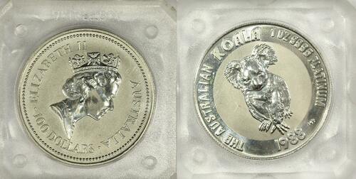 Australien 100 Dollars 1988 Koala - Platinum BU