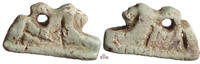 Egyptian Faience crouching Feline Amulet Pendant - Late Period, 664-332 BC -