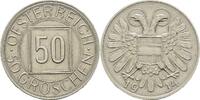 Haus Österreich 50 Groschen, sogen. Nachtschilling 1. Republik 1918/19-1938. -