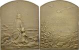 Frankreich-3. Republik Rechteckige, bronzene Jugendstilplakette -