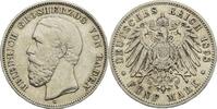 Baden 5 Mark Friedrich I. 1852-1907 -