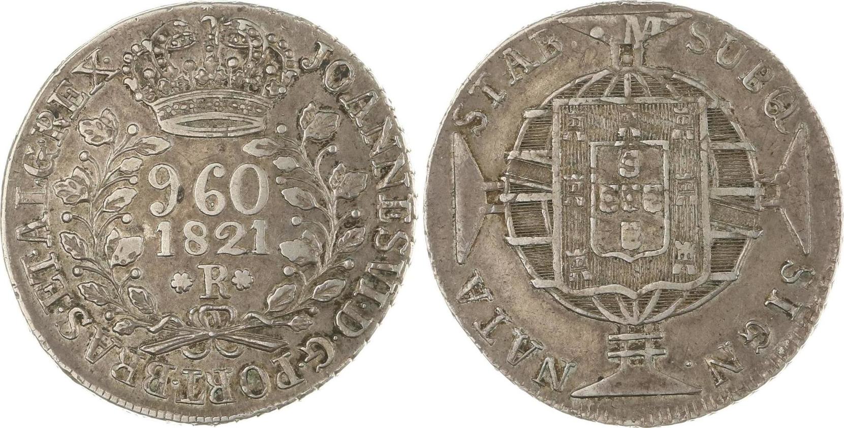 Brasilien 960 Reis 1821 Joao VI. 1816-1822. VF-EF | MA-Shops