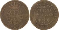Portugal-Angola Cu 1/4 Macuta Maria I. und Pedro III. 1777-1786. -
