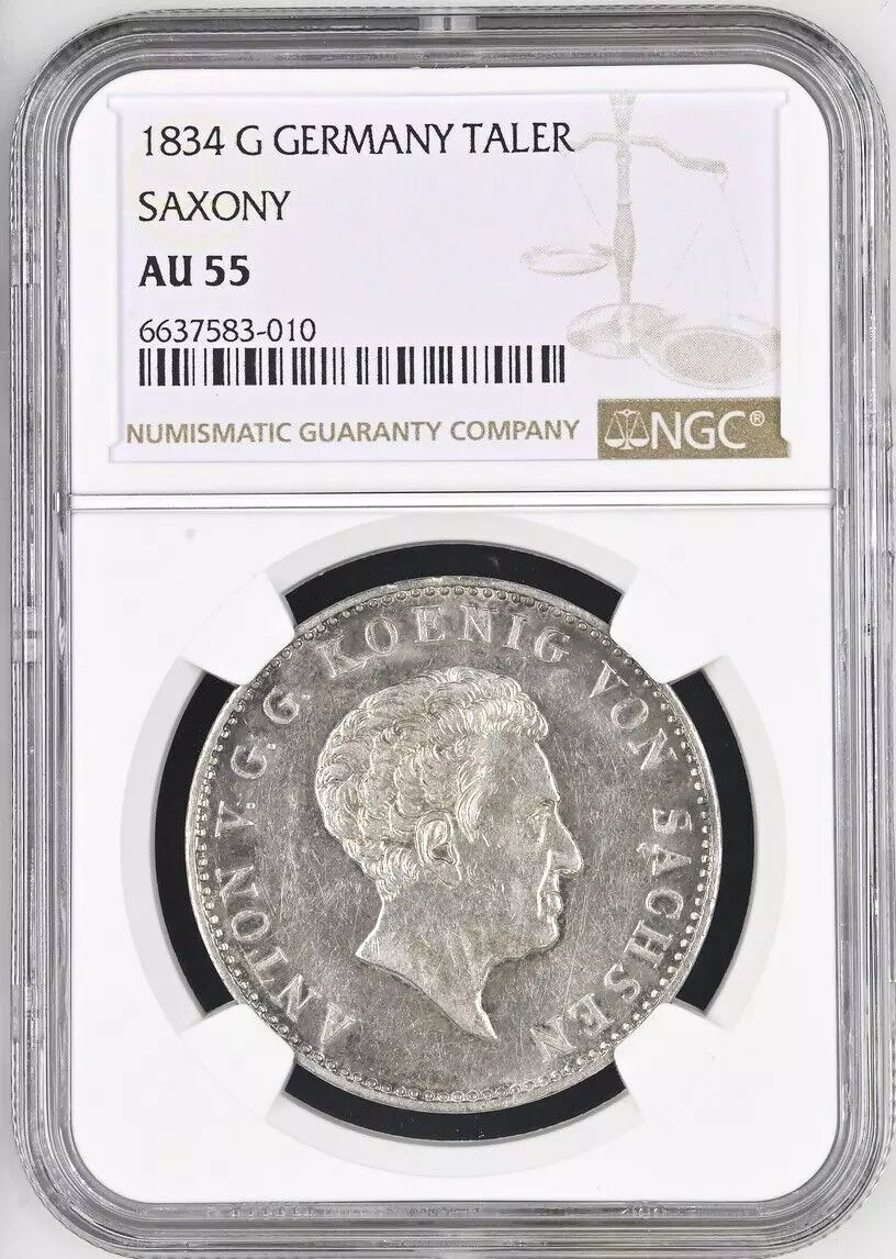 1860年 Frankfurt Thaler PCGS AU55 女神 1 Vereinsthaler - Free
