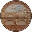 GERMANY 1728 Nürnberg (City). Bronze Charles Bridge Inauguration Medal. SP63