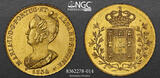 PORTUGAL 1834 Maria I. Gold Peca (7500 Reis) Coin. NGC MS 63