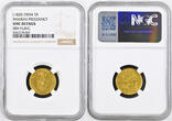 INDIA 1820 Madras Presidency. Gold 5 Rupees (1/3 Mohur) Coin. NGC UNC