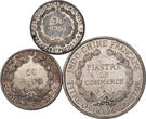 20C, 50C + Piastre (3pcs) 1902/1936/1907 French Indo-China. aXF