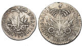 Haiti 25 & 50 Centimes (2pcs) 1817/1828 Alexandre Pétion/Jean-Pierre Boyer. F-aVF, VF+