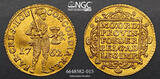 NETHERLANDS 1762 Holland. Gold Knight Ducat Coin. NGC AU 58