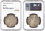 LIECHTENSTEIN 5 Korona 1914 Prince Johann II. Silver 5 Kronen Coin. NGC MS 62