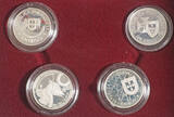 100 Escudos (4pcs) 1990, Portugal. Portuguese Discoveries. Proof Silver Mint Set.