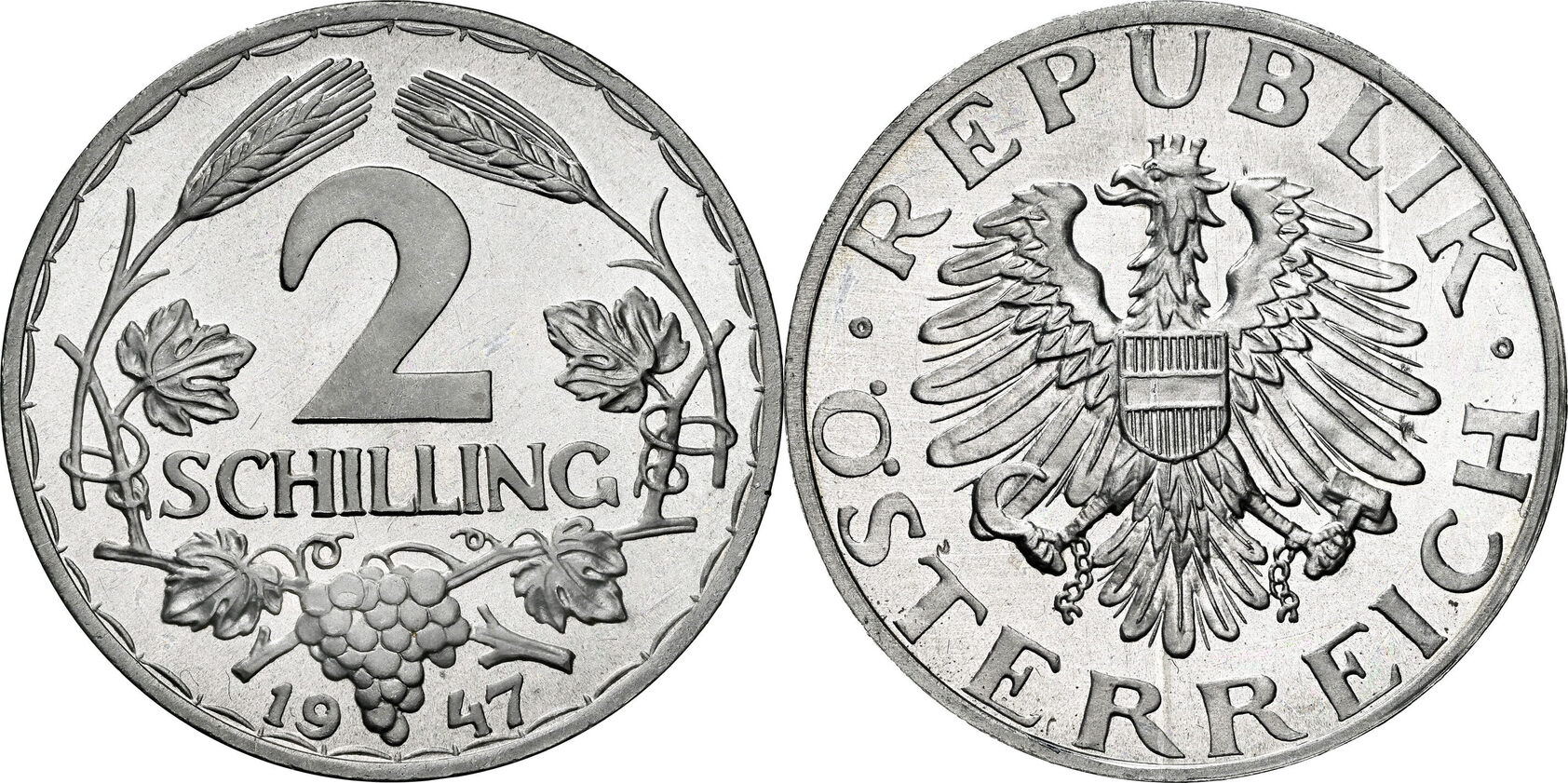 AUSTRIA 2 Schilling 1947 Top Pop with only 2 others equal at NGC! NGC PF 67  | MA-Shops