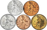 AUSTRIA New Year Lucky Token (5pcs) Aluminum, Bronze & Brass. -