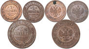 RUSSIA 1 & 3 Kopeks (3pcs) Nicholas II. -