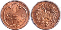 Austria 2 Heller Francis Joseph I. Bronze 2 Heller Coin. PCGS -