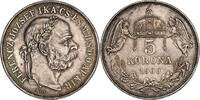 HUNGARY 5 Korona Francis Joseph I. Silver 5 Korona Coin. Original Strike! -