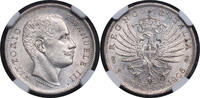 ITALY 1 LIRA Victor Emmanuel III. Silver 1 Lira Coin. -