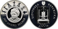 SLOVAKIA 200 SK Proof Silver 200 Korun Jan Andrej Segner Coin. 3.300 pcs Struck! -
