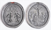 VATICAN Medal (set of casting molds) Rome. Lead casting molds for a Society of Jesus piligrim medal. -