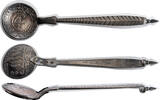 Denmark 2 Mark Christian IV. Ceremonial Spoon / Laddle with a Silver 2 Mark Coin -