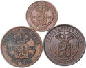 NETHERLANDS 1 & 2½ Cents (3pcs) Utrecht. Silver Lion Daalder (Löwentaler / Dog Dollar) Coin. -