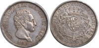 Italy-Sardinia 5 Lire Kingdom of Sardinia, Charles Albert. Rare Silver 5 Lire Coin. -