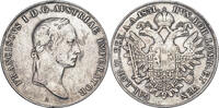 AUSTRIA TALER 1831 A Emperor Francis I. 1-Year Type w. wreath-ribbons across neck! F-aVF (heating damage, scratches, etc.)