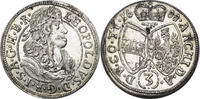AUSTRIA 3 Kreuzer (Grsochen) 1688 Emperor Leopold I. AU-UNC