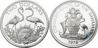 Bahamas 2 Dollars Flamingos. Mintage: 11,000 pcs. -