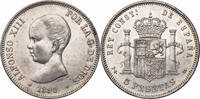 SPAIN 5 Pesetas 1891 PGM Alfonso XIII. Sehr Sch&ouml;n+ (Kratzer!) 102.90 US$86.72 US$  +  75.15 US$ shipping