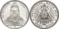 GERMANY-Saxony 3 Mark 1913 E Battle of Leipzig commemorative. Vzgl. 75.15 US$56.65 US$  +  86.72 US$ shipping