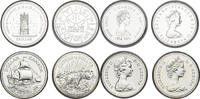 CANADA $1 (4pcs) Silver Jubliee, Commonwealth Games, Griffon, Arctic Territories. -