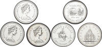 CANADA $1 (3pcs) Parliamentary Library, Calgary, Winnipeg. -